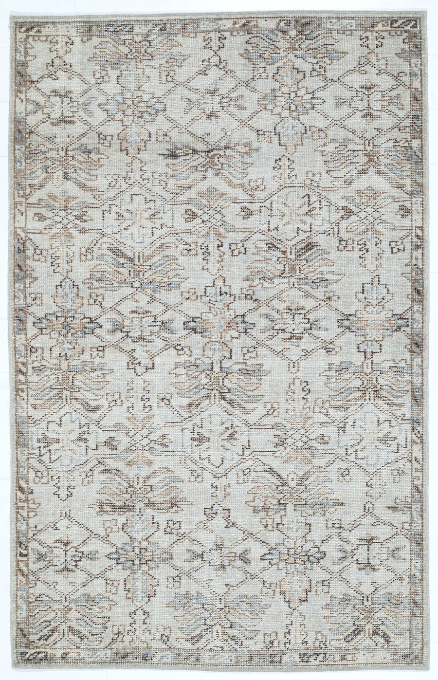 Traditional Distressed Hand Knotted Wool Area Rug