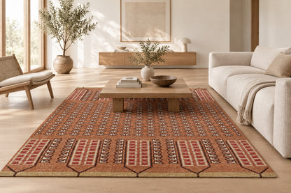 Modern Geometric Hand Knotted Wool Area Rug
