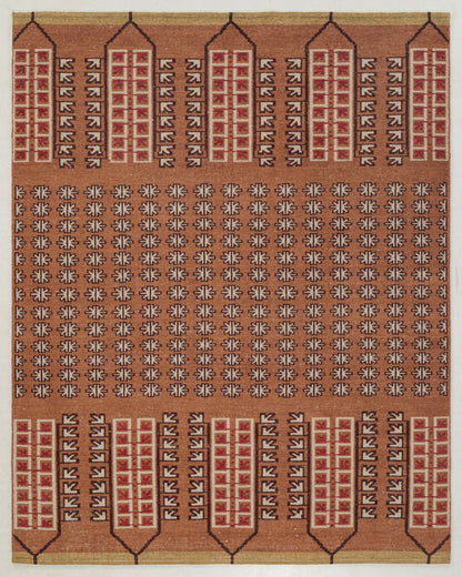 Modern Geometric Hand Knotted Wool Area Rug