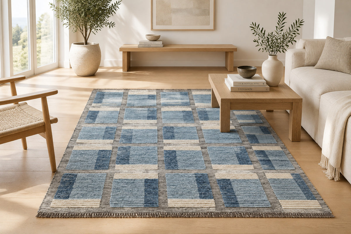 5x8 Hand Woven Flatweave Kuba Dhurrie