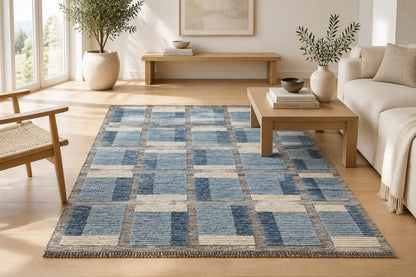 5x8 Hand Woven Flatweave Kuba Dhurrie