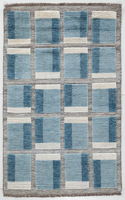 5x8 Hand Woven Flatweave Kuba Dhurrie
