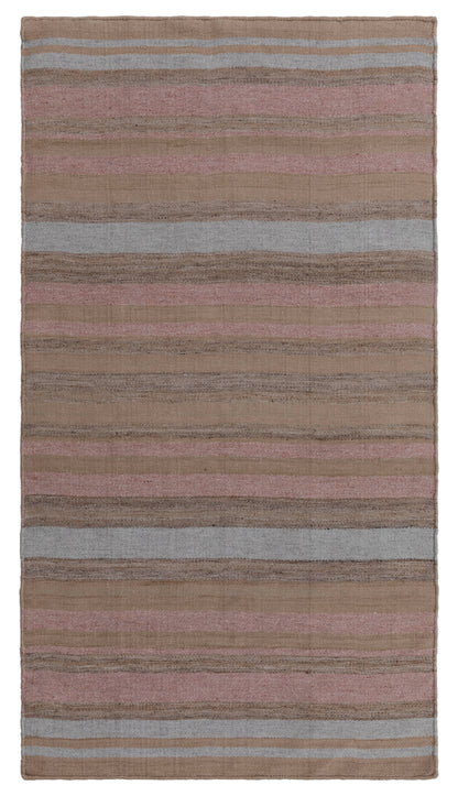 Sabah Striped Hand Woven Flatweave Wool Dhurrie Multicolor1