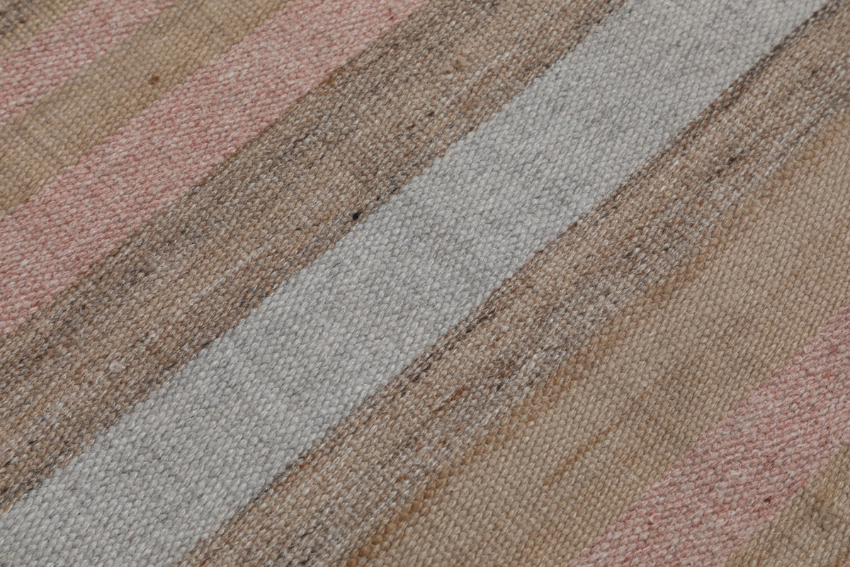 Sabah Striped Hand Woven Flatweave Wool Dhurrie Multicolor1 3x5