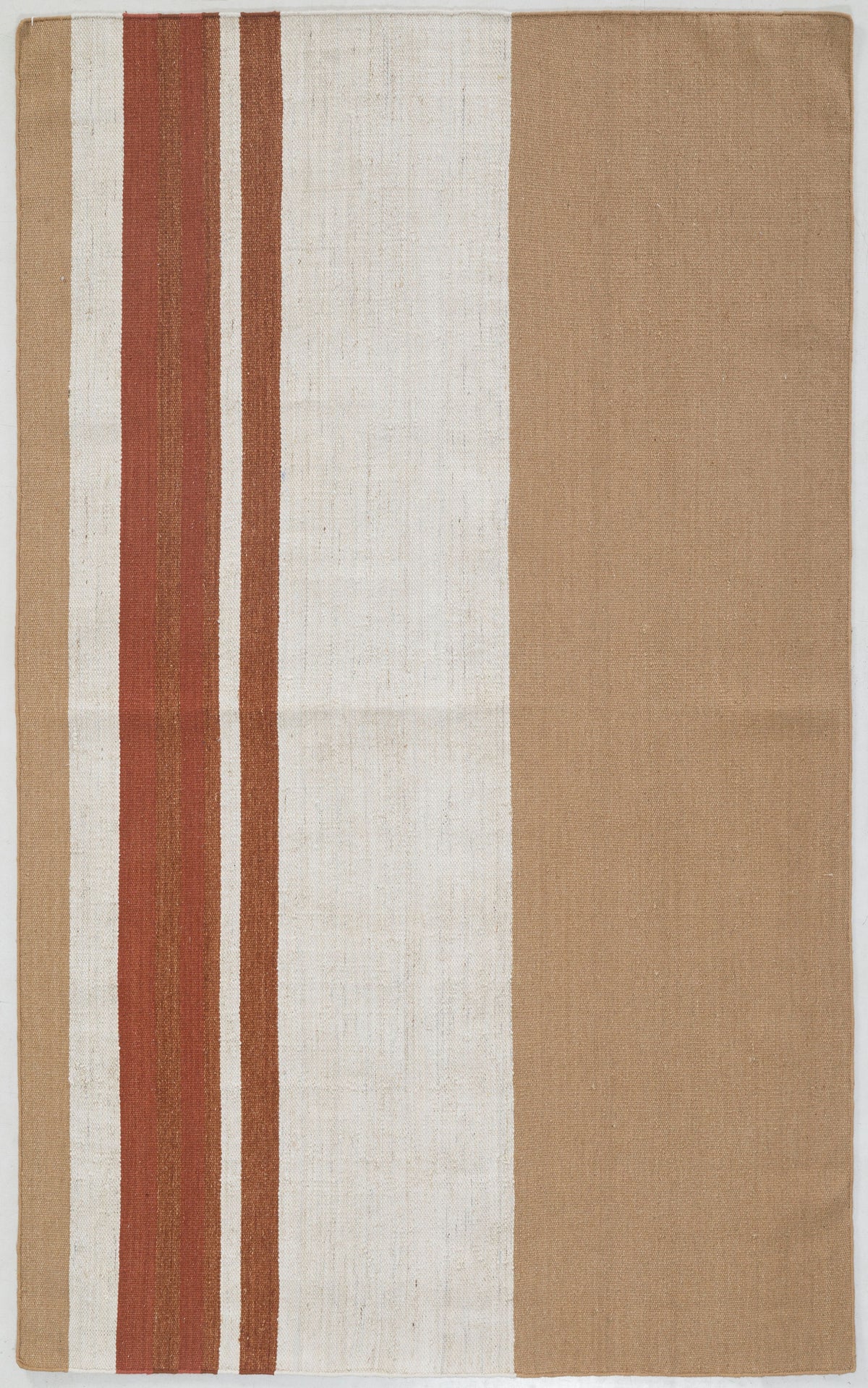 Aziza Hand Woven Flatweave Wool Dhurrie 8x5 feet bhadohi carpets  Terracotta