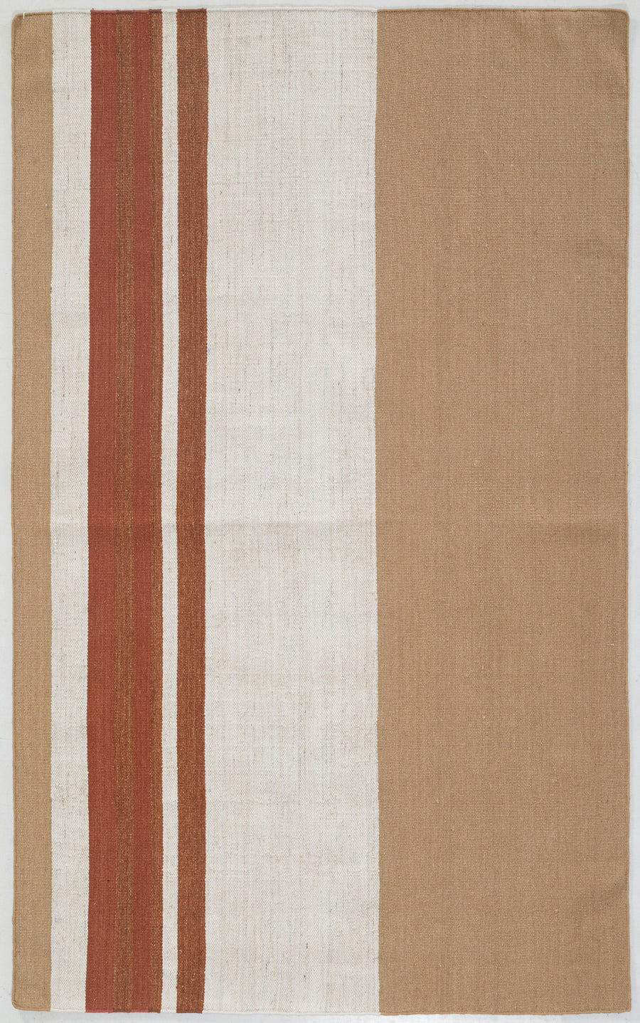 Aziza Hand Woven Flatweave Wool Dhurrie 8x5 feet bhadohi carpets  Terracotta
