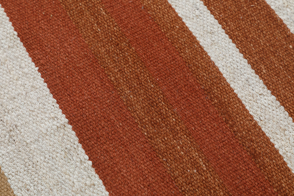 Darsh stars Hand made Flatweave Wool Dhurrie 8x5 feet bhadohi dhurrie  Terracotta
