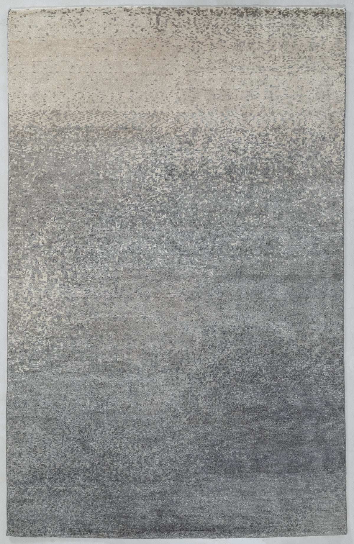 Ombré Gradient Hand Knotted Wool Area Rug 5x8 grey rug