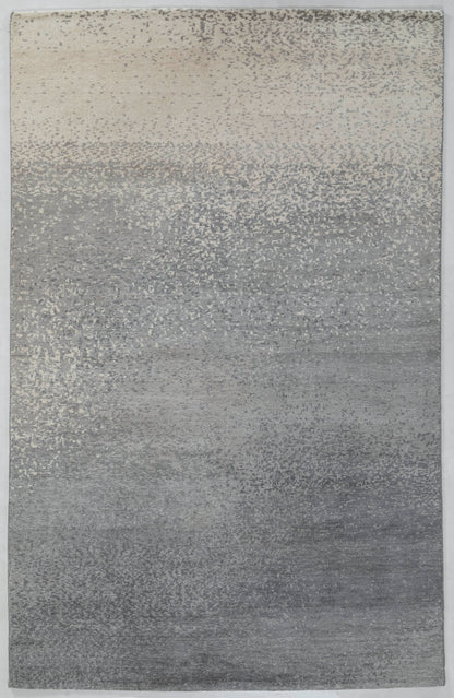 Ombré Gradient Hand Knotted Wool Area Rug 5x8 grey rug
