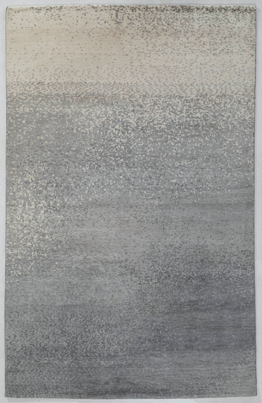 Ombré Gradient Hand Knotted Wool Area Rug 5x8 grey rug