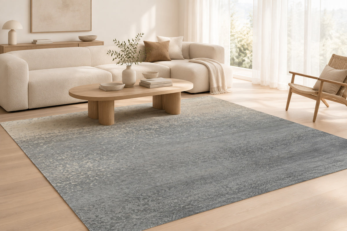 Ombré Gradient Hand Knotted Wool Area Rug