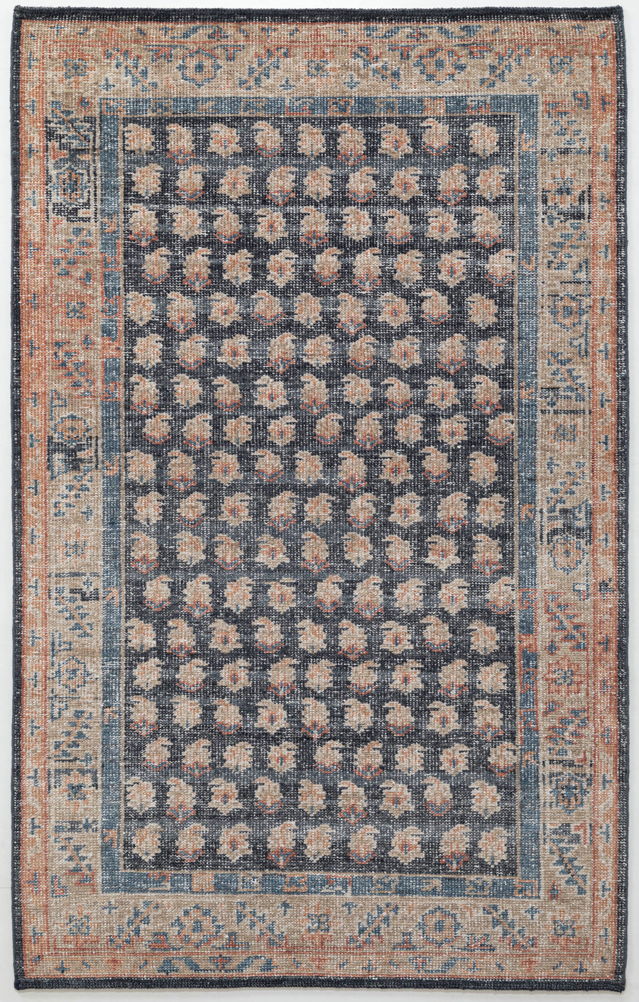 Bijar blue Medallion Hand Knotted Wool Area Rug 8x5
