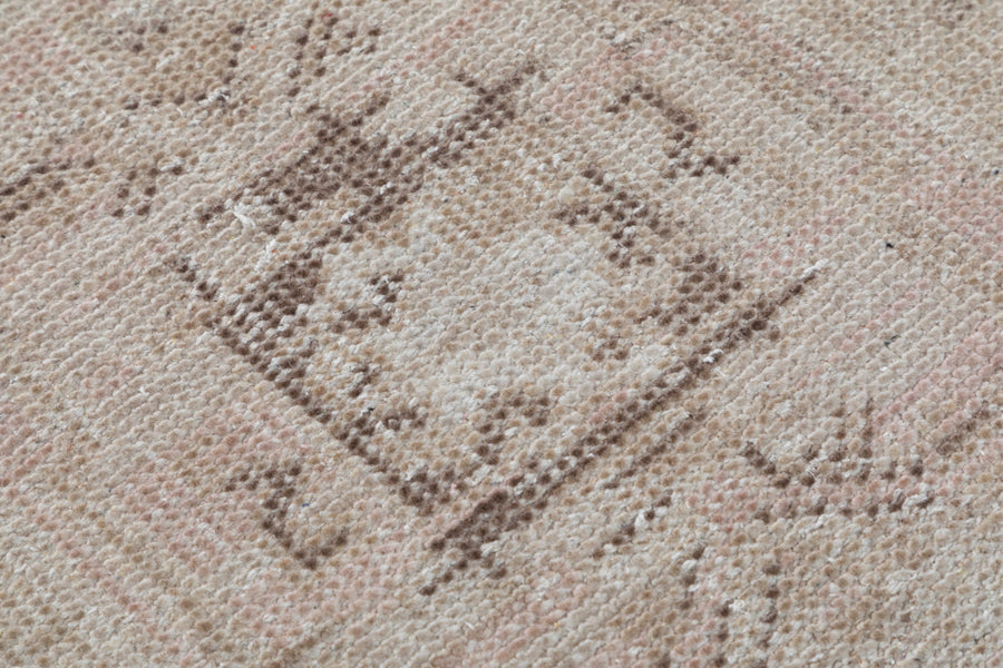 Vintage Medallion Hand Knotted Wool Area Rug 8x5 beige handknotted rugs
