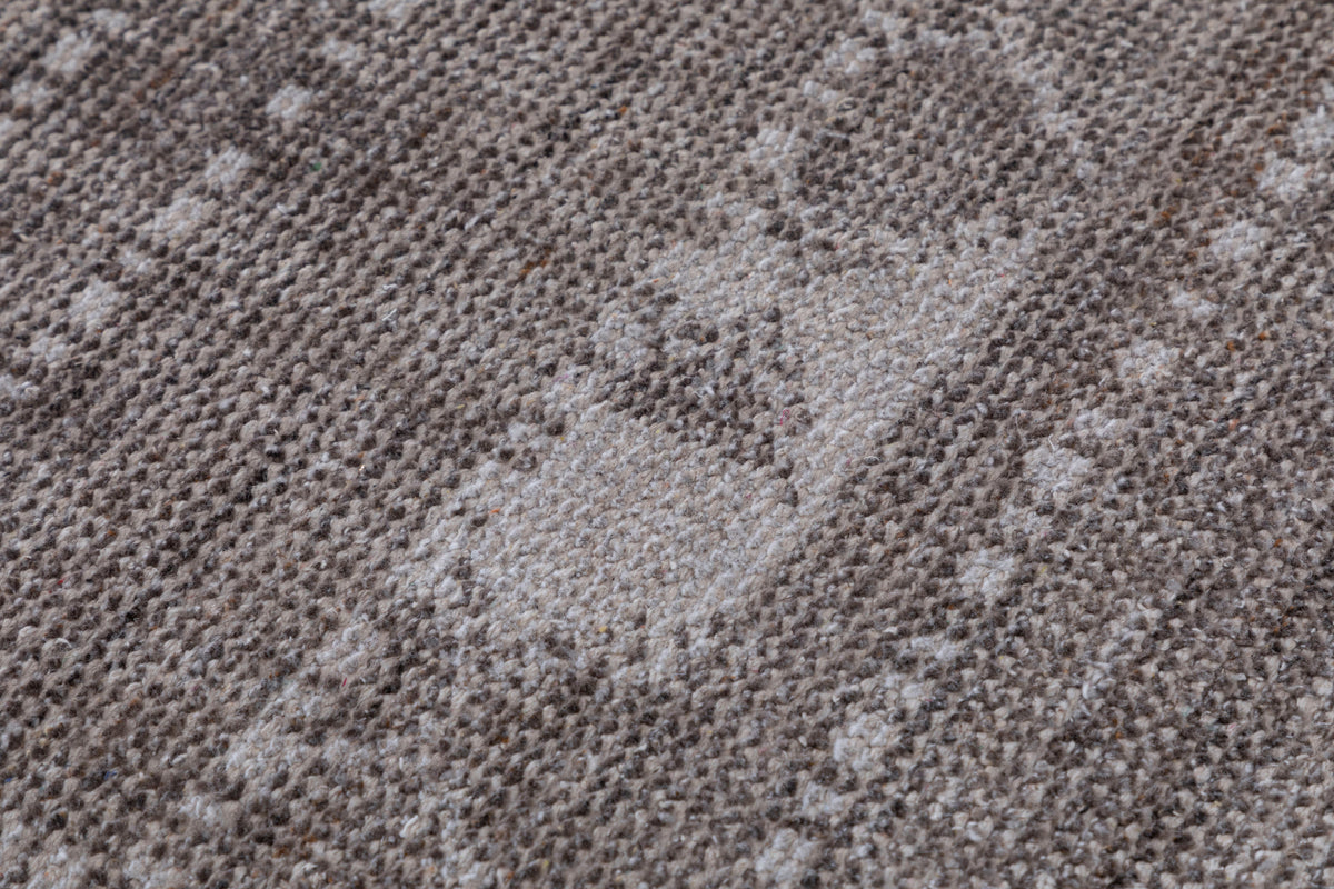 Charcoal & Beige Grid Hand Knotted Wool Area Rug 5x8 carpet