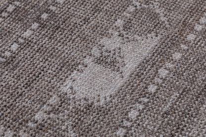 Charcoal & Beige Grid Hand Knotted Wool Area Rug 5x8 carpet