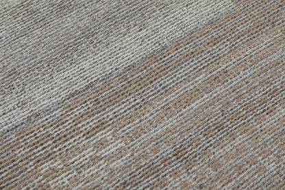 Patch Texture Hand Knotted Wool Area Rug brown beige 5x8 handmade carpet
