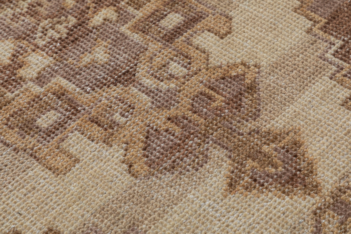 Traditional Brown Hand Knotted Wool Area Rug