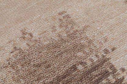 Ziyan Ikkat Hand Knotted Wool Area Rug 6x9 beige