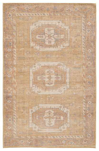 Triple Medallion Traditional Hand Knotted Wool Area Rug 5x8 beige rugs