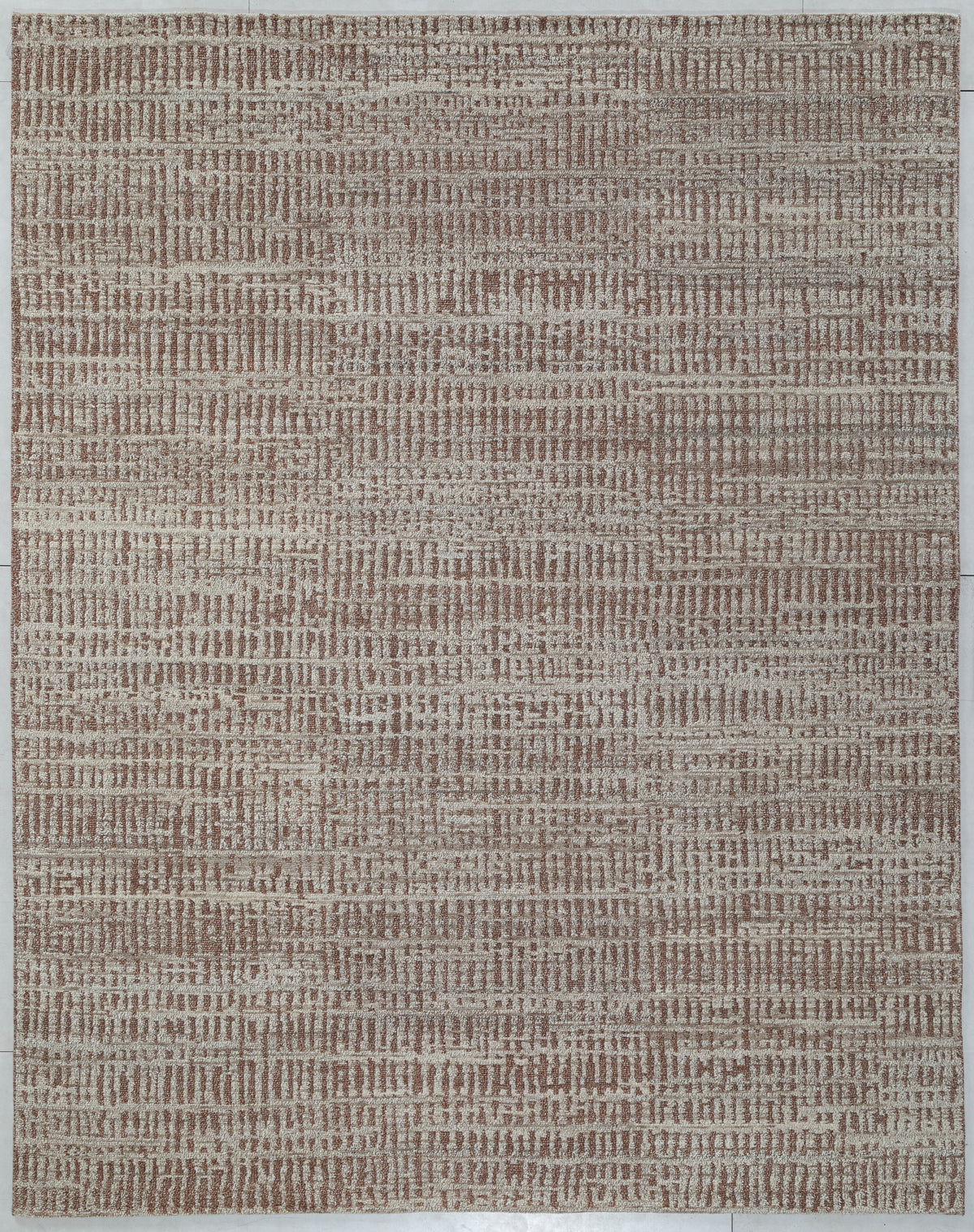 Linear Stripe Hand Knotted Wool Area Rug 8x10 brown beige rug