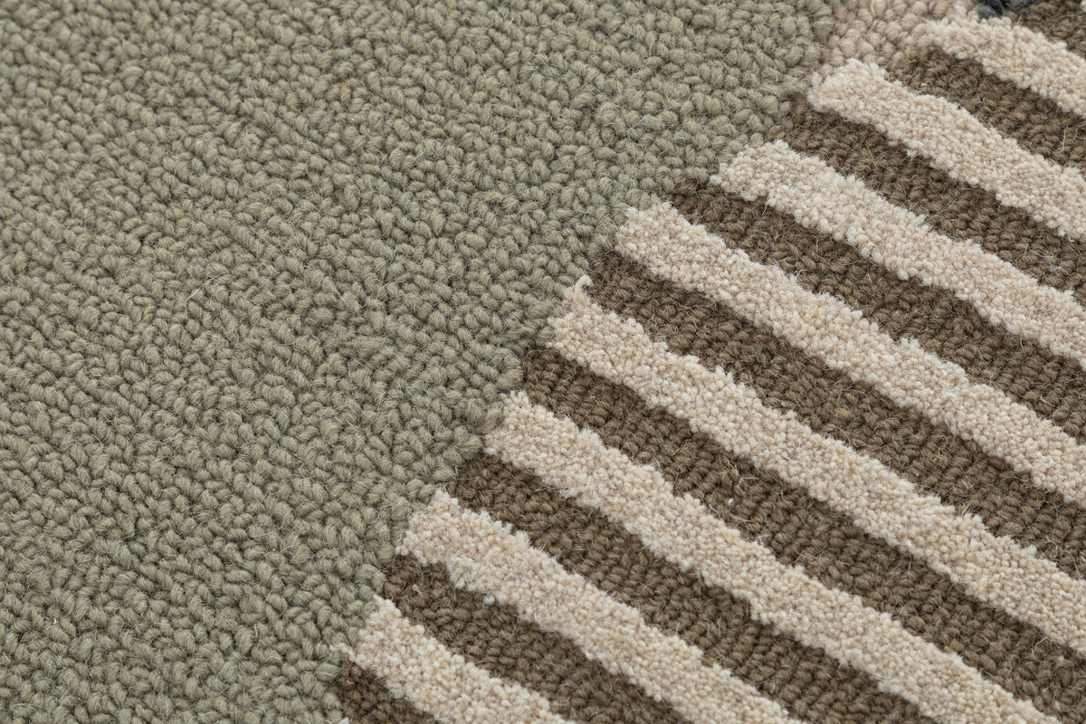 Modern Abstract Hand Tufted Wool Area Rug 5x8  PISTACHIO