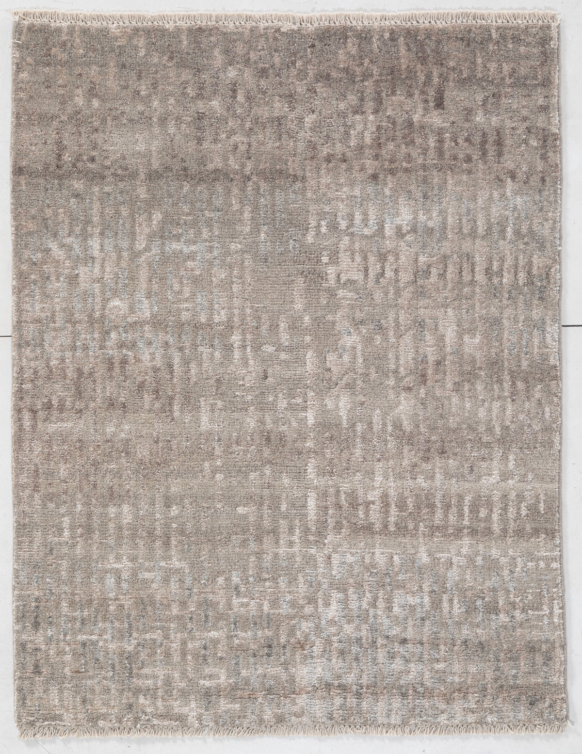 Rust colored hand knotted 4x5 ft rug made in bhadohi