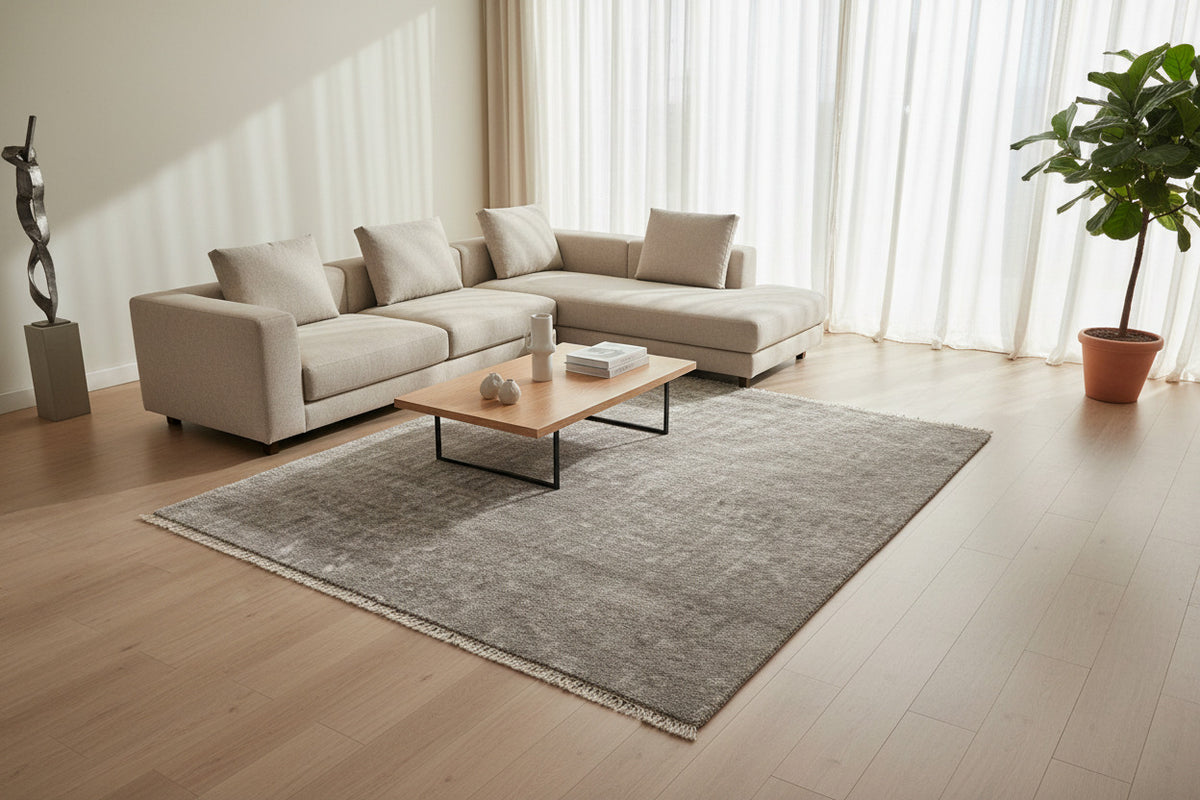 rust color hand knotted 4x5 rug for samll rooms