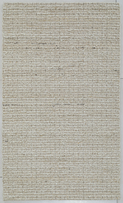 Nepa Hand Knotted Wool Area Rug Ivory 5x8 carpet