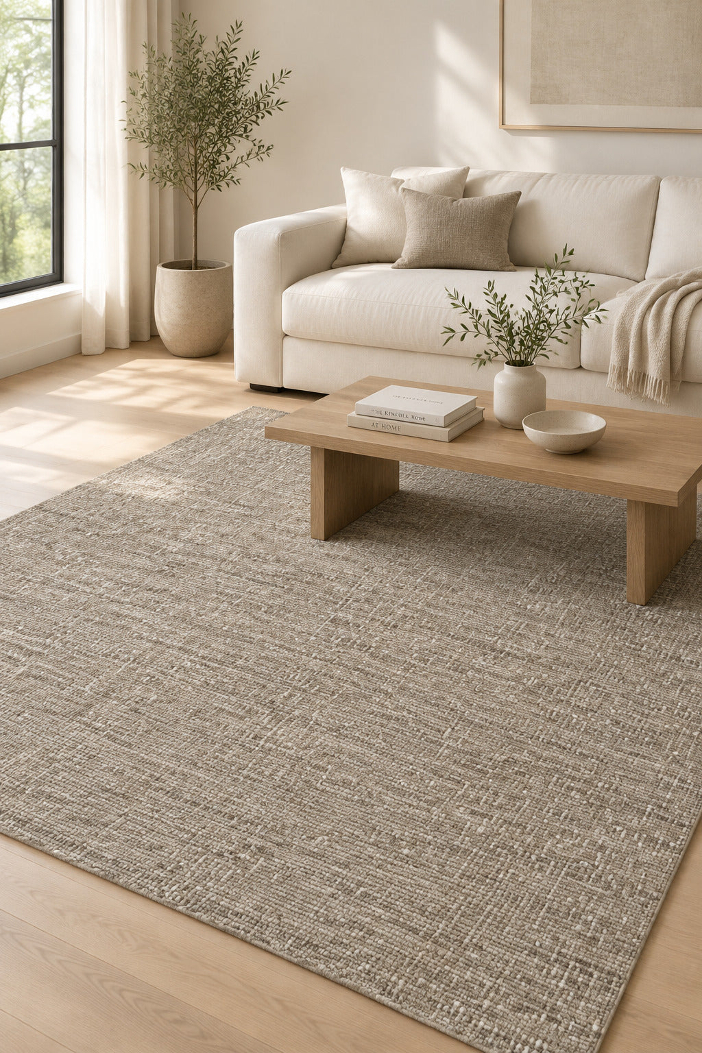 Moon Dot Hand Knotted Wool Area Rug