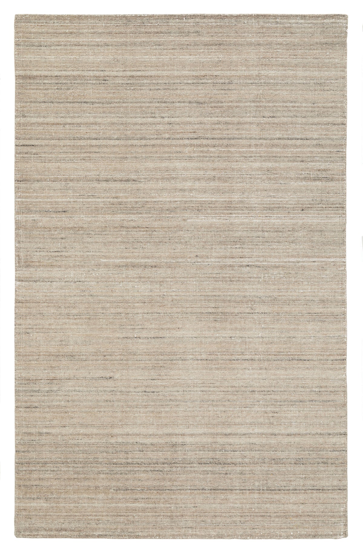 Solid Loop 5x8 Beige Hand Tufted Wool Area Rug