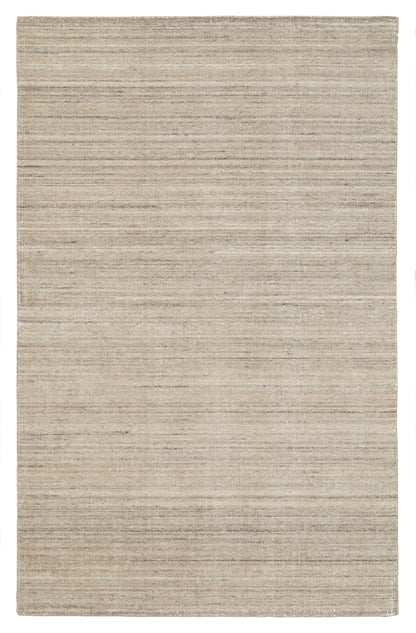 Solid Loop 5x8 Beige Hand Tufted Wool Area Rug