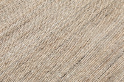 Solid Loop 5x8 Beige Hand Tufted Wool Area Rug