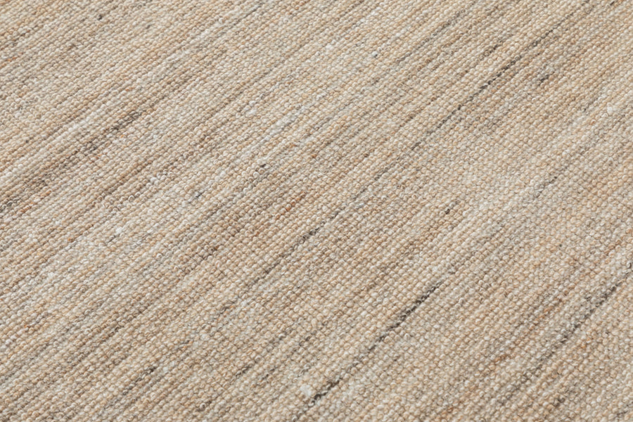 Solid Loop 5x8 Beige Hand Tufted Wool Area Rug