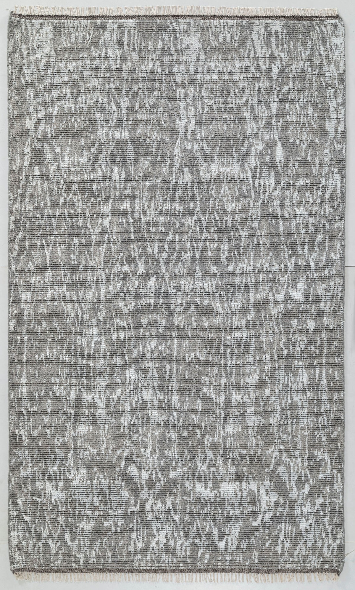 Silver Frost Jacquard Wool Area Rug 8x5 gray