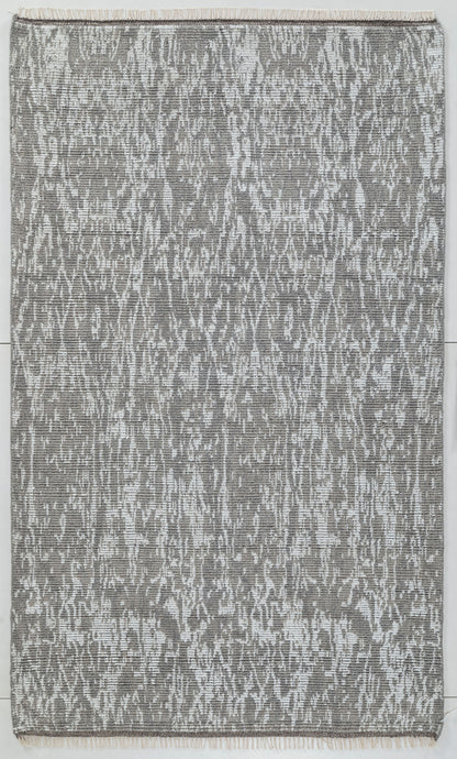 Silver Frost Jacquard Wool Area Rug 8x5 gray