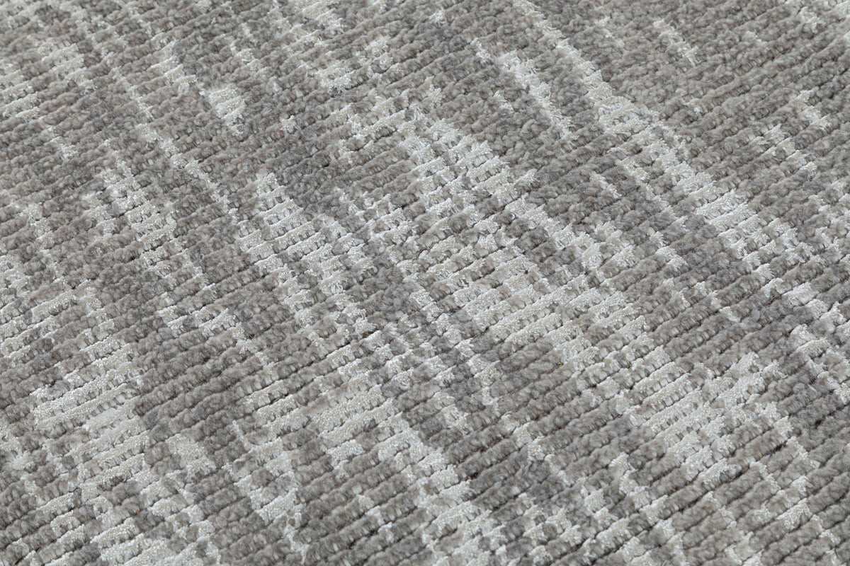 Silver Frost Jacquard Wool Area Rug 8x5 gray