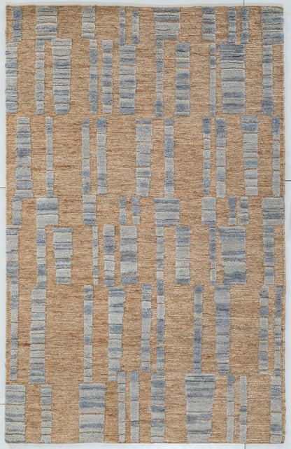 Atlanta Hand Knotted Jute & Wool Soumak Cut Area Rug 5x8 taupe