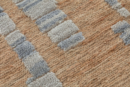 Atlanta Hand Knotted Jute & Wool Soumak Cut Area Rug 5x8 taupe