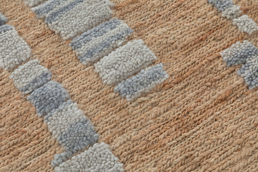 Atlanta Hand Knotted Jute & Wool Soumak Cut Area Rug 5x8 taupe