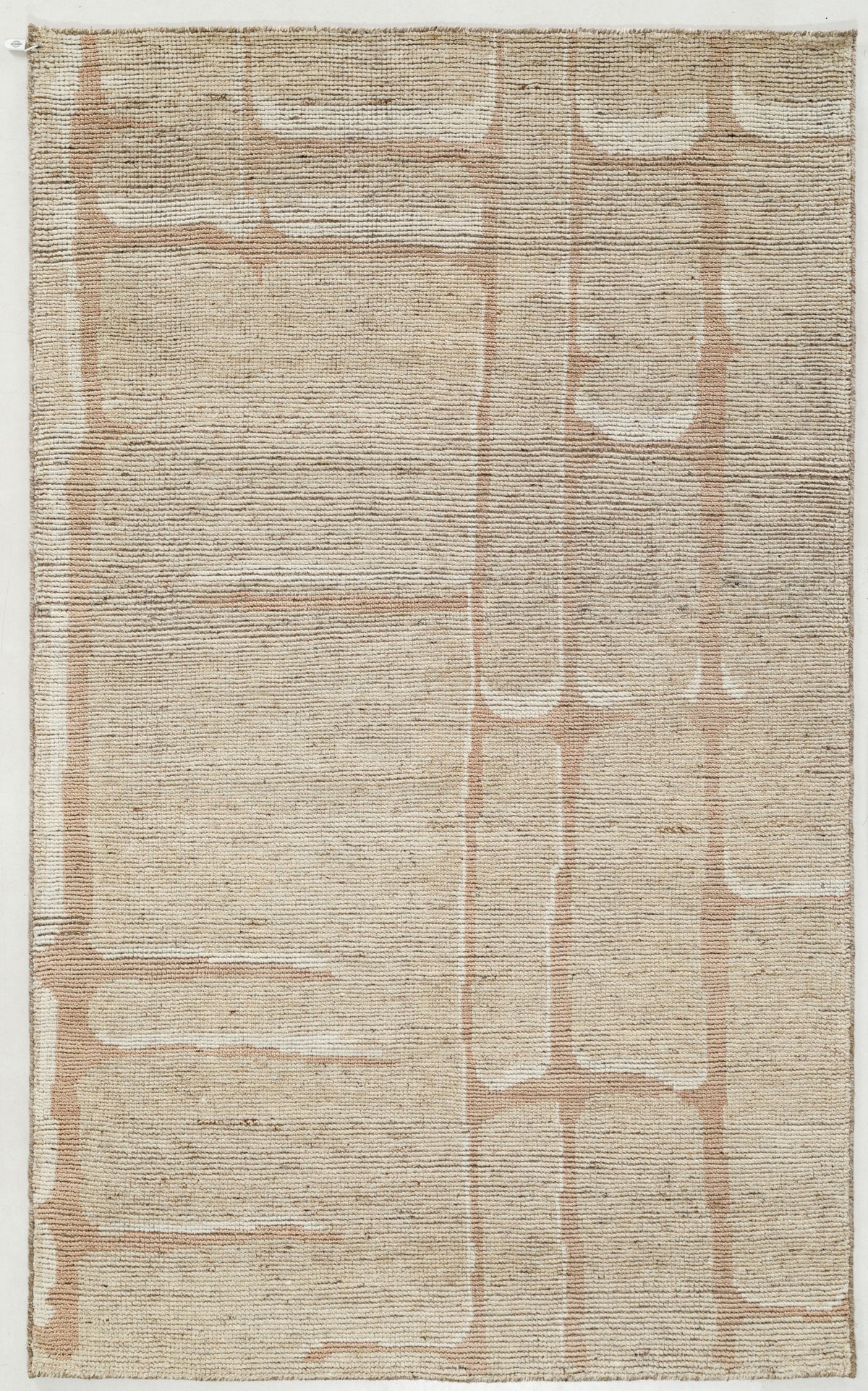 Rerra Abstract Hand Knotted Wool Area Rug 5x8 beige carpet