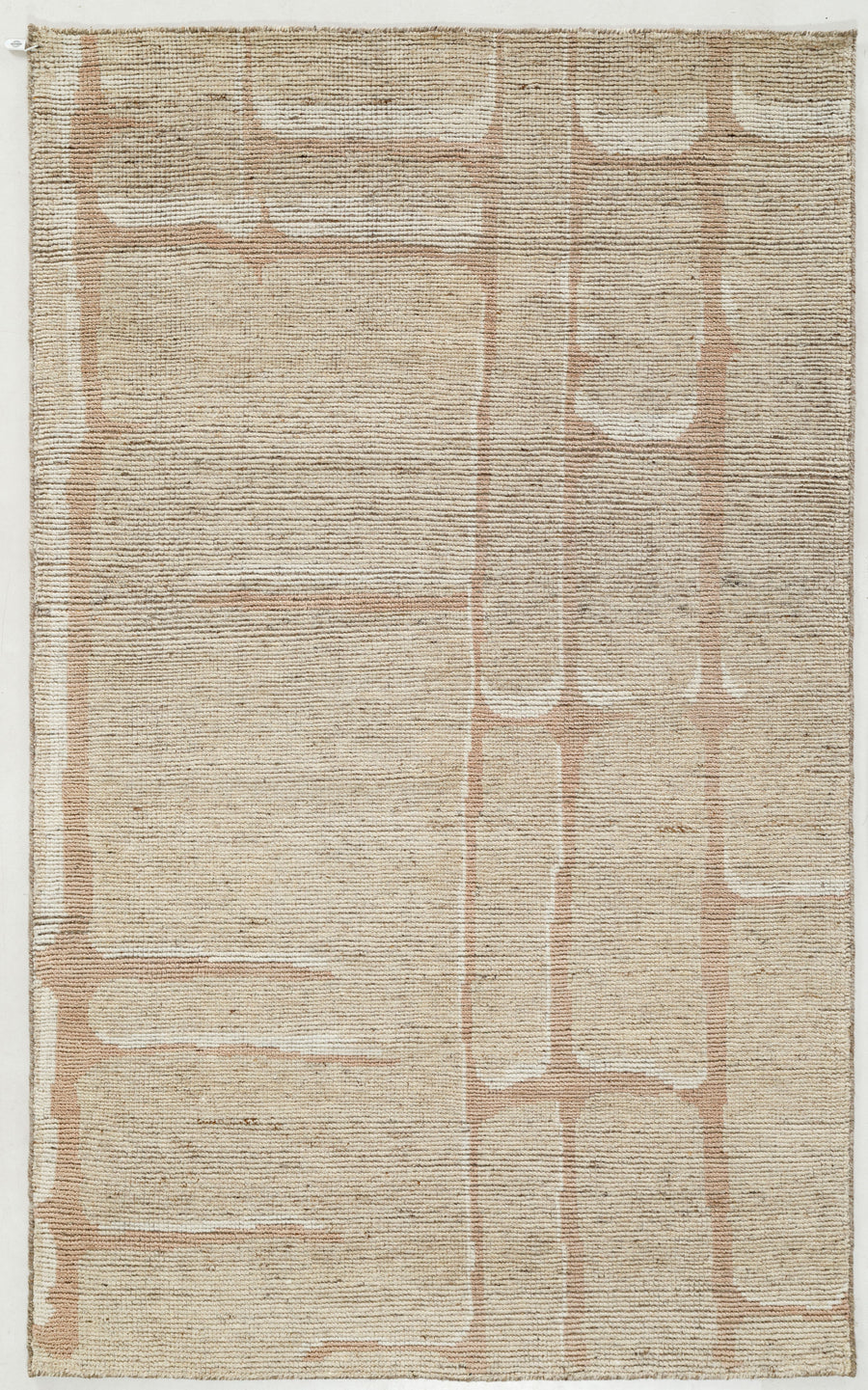 Rerra Abstract Hand Knotted Wool Area Rug 5x8 beige carpet