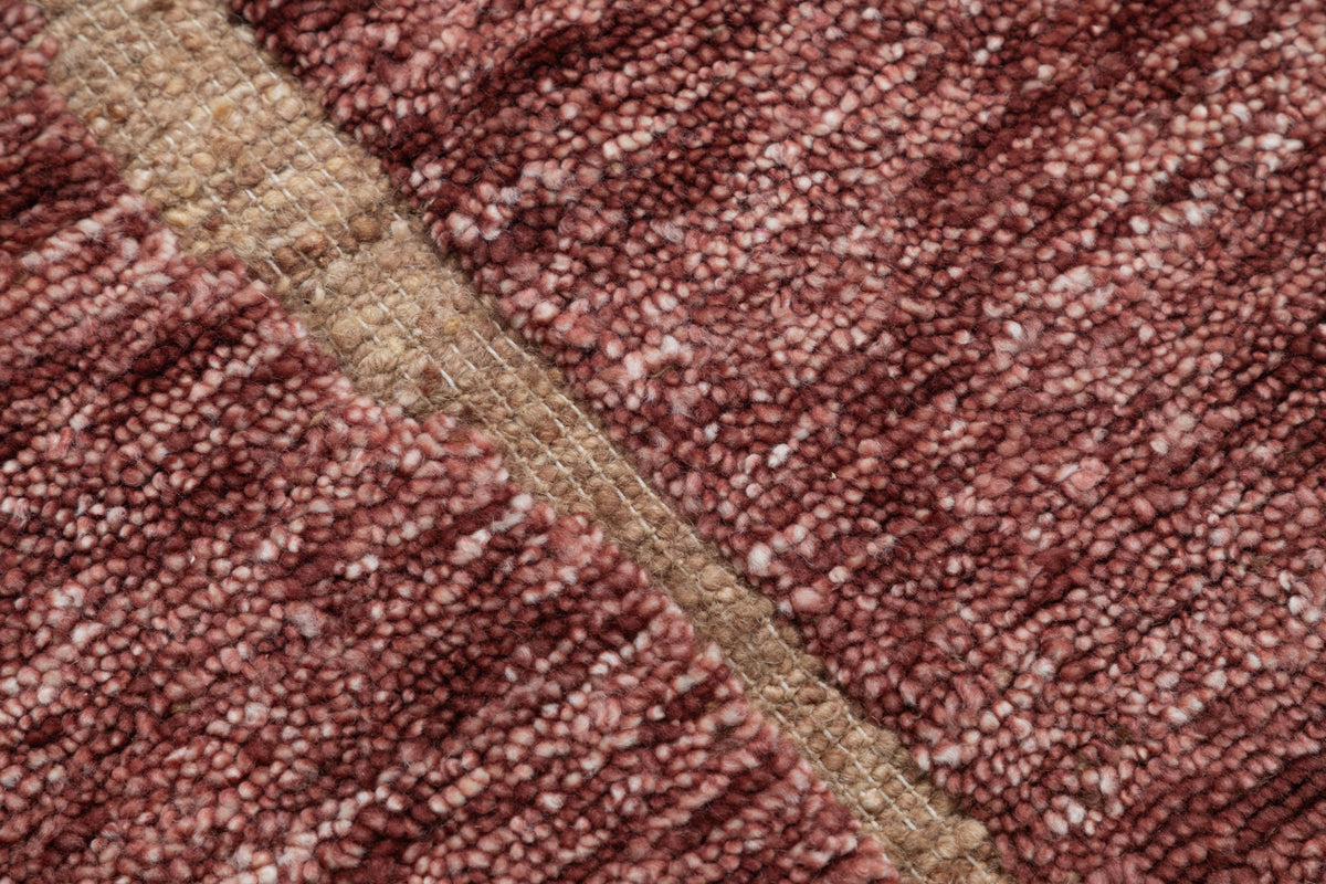Ruby Abstract Ginger Block Hand Knotted Rug bean paste red 3x5 carpet