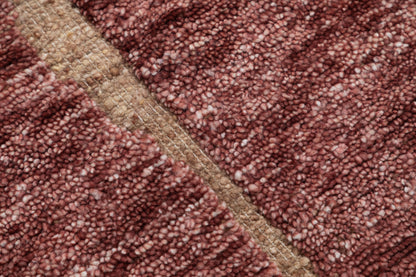 Ruby Abstract Ginger Block Hand Knotted Rug bean paste red 3x5 carpet