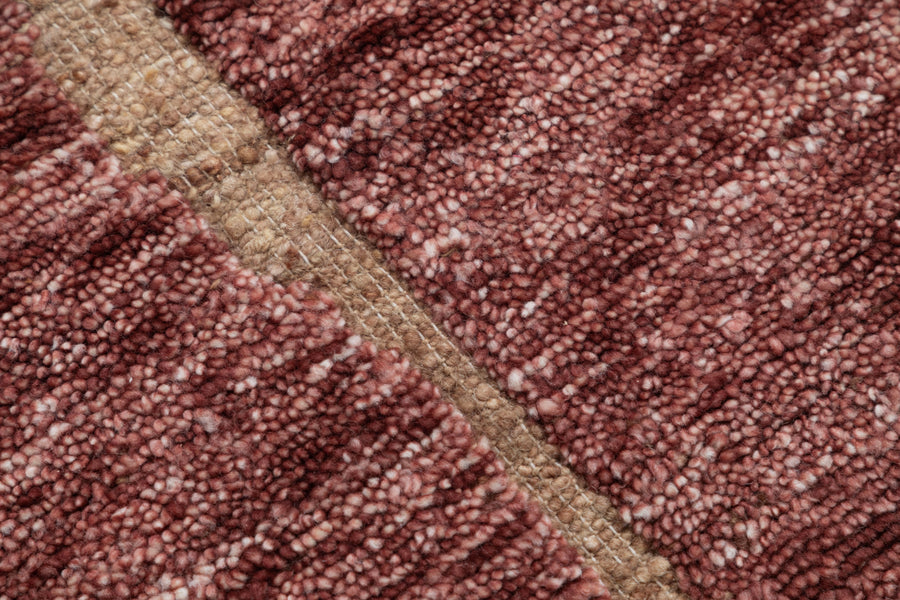 Ruby Abstract Ginger Block Hand Knotted Rug bean paste red 3x5 carpet