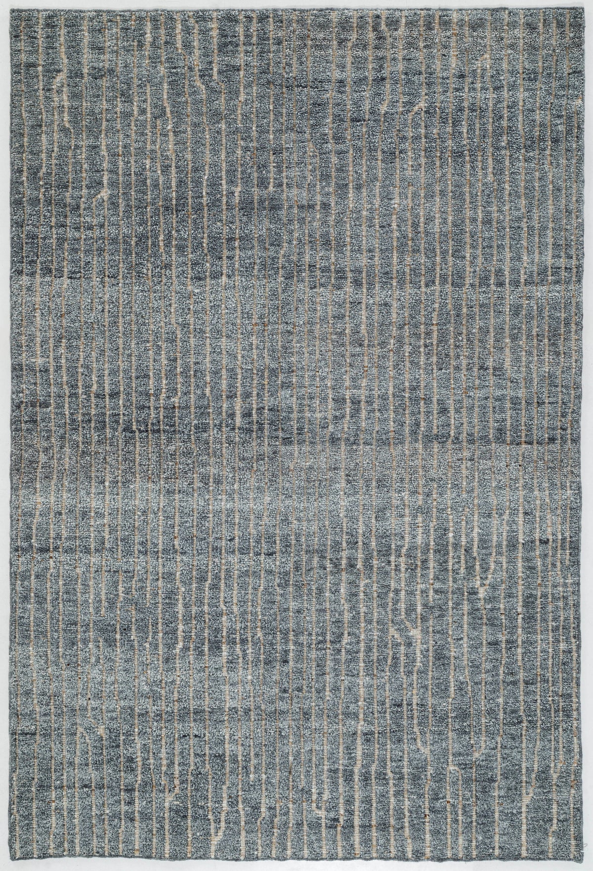 Vertical Striae Hand Knotted Pure Wool 6x9 gray area rug 