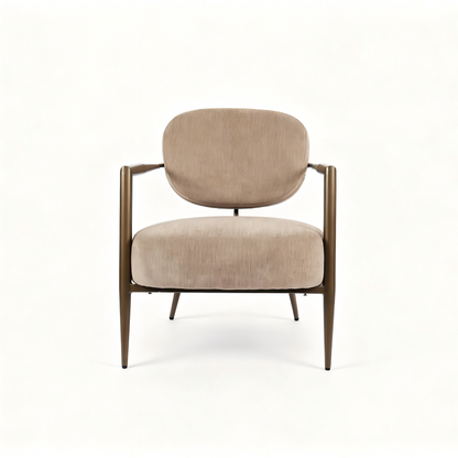 Camel metal frame accent chair