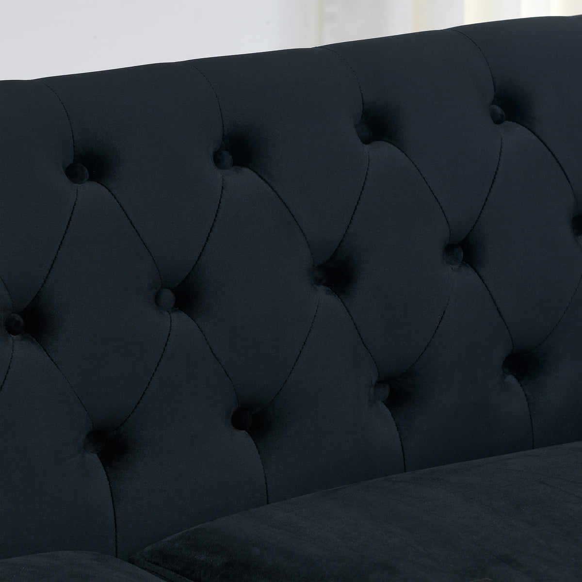 Velvet Chelsfield 5 seater Sofa Set Black 