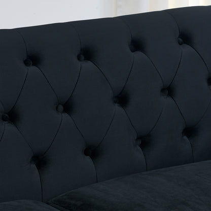 Velvet Chelsfield 5 seater Sofa Set Black 