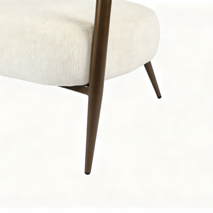 White metal frame accent chair