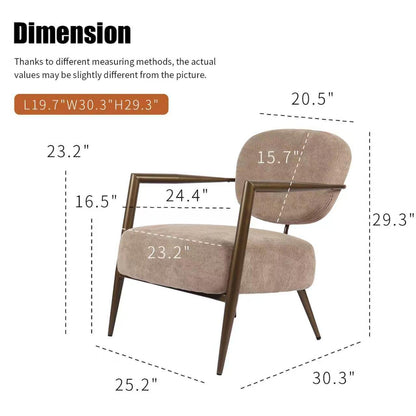 Camel metal frame accent chair